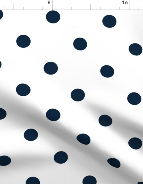White and Navy Jumbo Dots Fabric