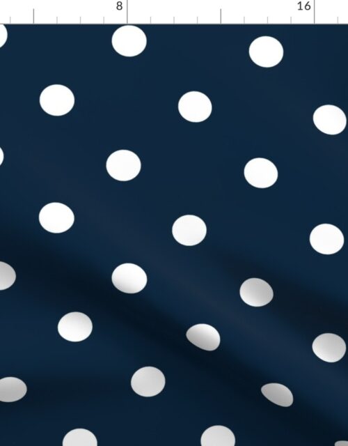 Navy and White Jumbo Dots Fabric