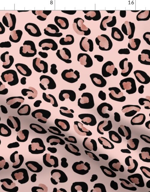 Leopard Rose Gold Spots on Pink Fabric