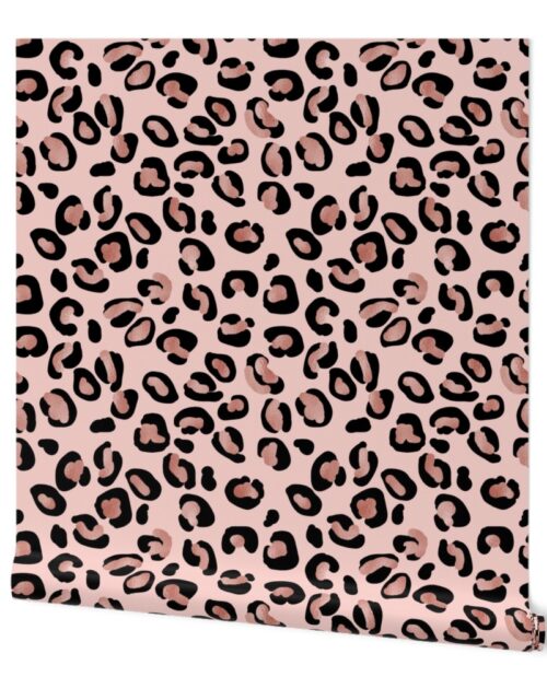 Leopard Rose Gold Spots on Pink Wallpaper