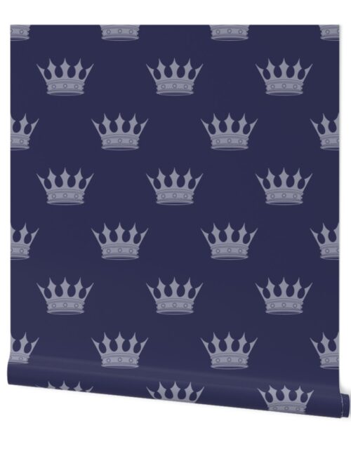 Royal Blue on Blue Crowns Wallpaper