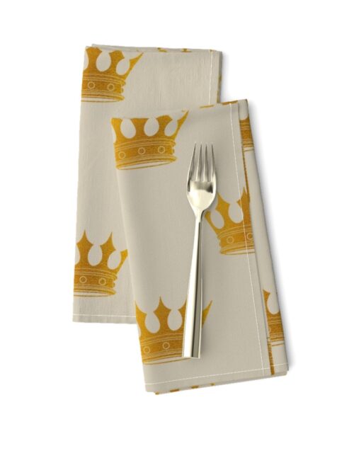 George Grey Royal Golden Crowns Dinner Napkins