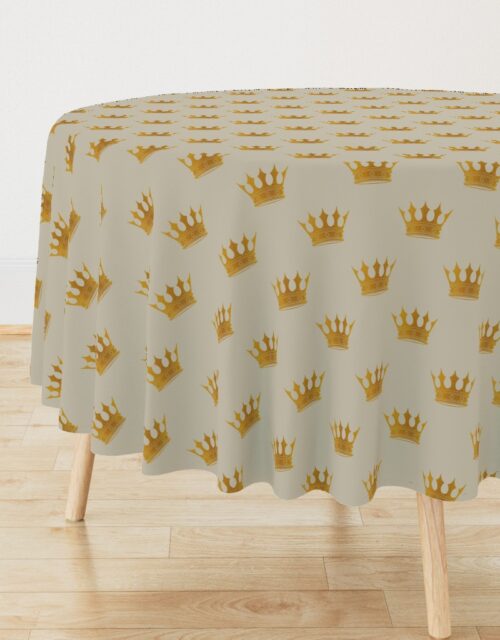 George Grey Royal Golden Crowns Round Tablecloth