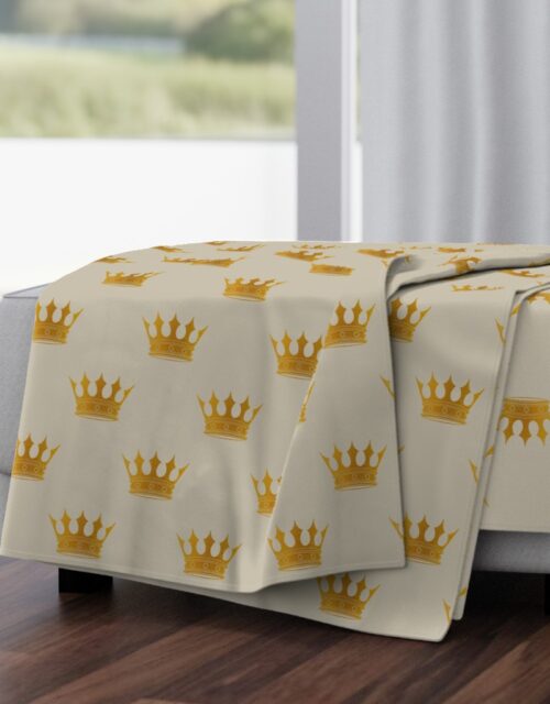 George Grey Royal Golden Crowns Throw Blanket