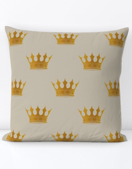 George Grey Royal Golden Crowns Square Throw Pillow