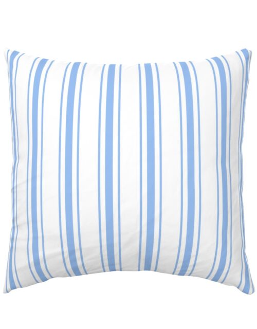 Mattress Ticking Wide Striped Pattern in Pale Blue and White Euro Pillow Sham