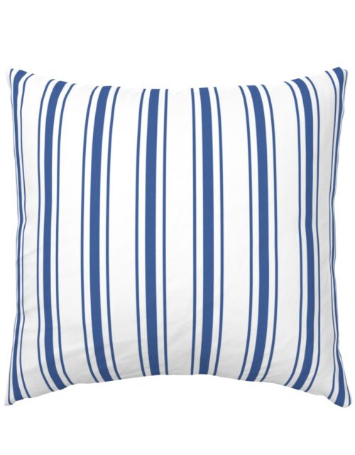 Mattress Ticking Wide Striped Pattern in Dark Blue and White Euro Pillow Sham