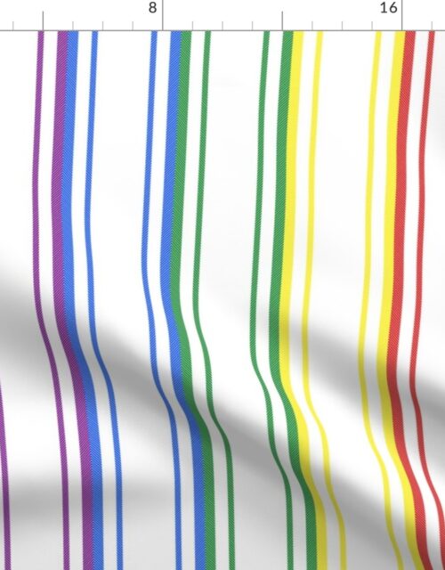 Split Rainbow Mattress Ticking Wide Stripes Pattern Fabric