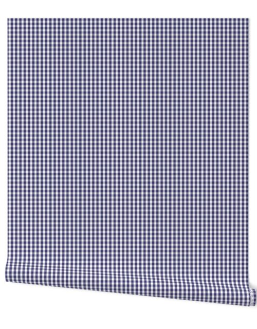 USA Flag Blue and White Gingham Checked Wallpaper