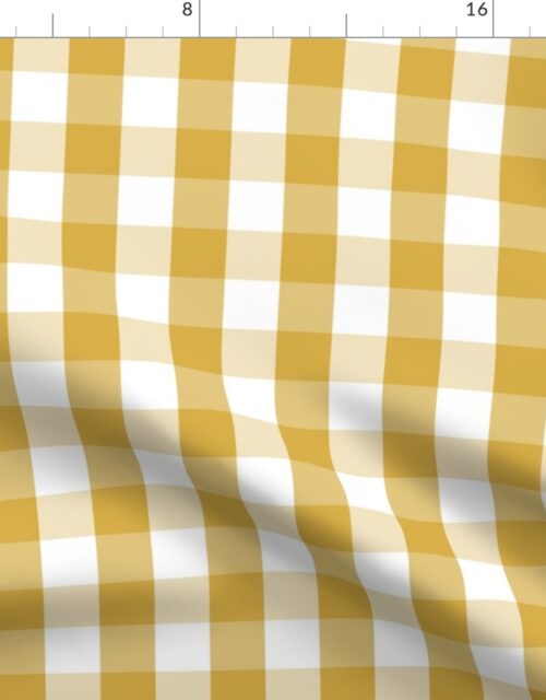 Designer Spicy Mustard Yellow Gingham Check Fabric