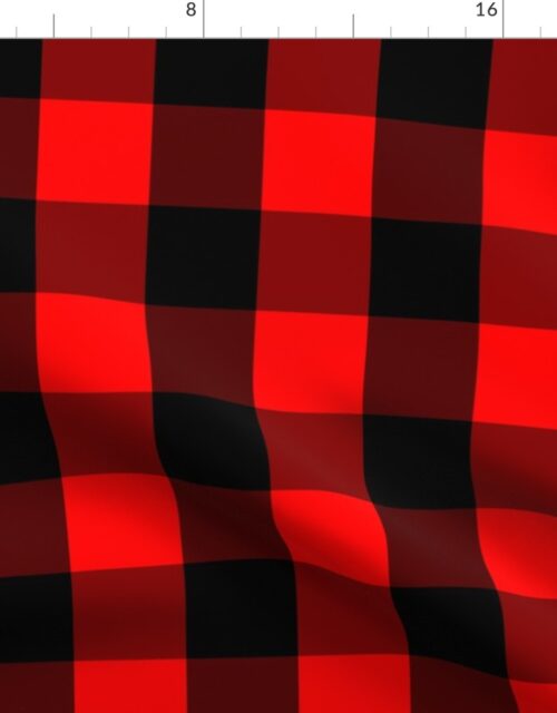 Classic Red and Black Buffalo Check Plaid Tartan Fabric