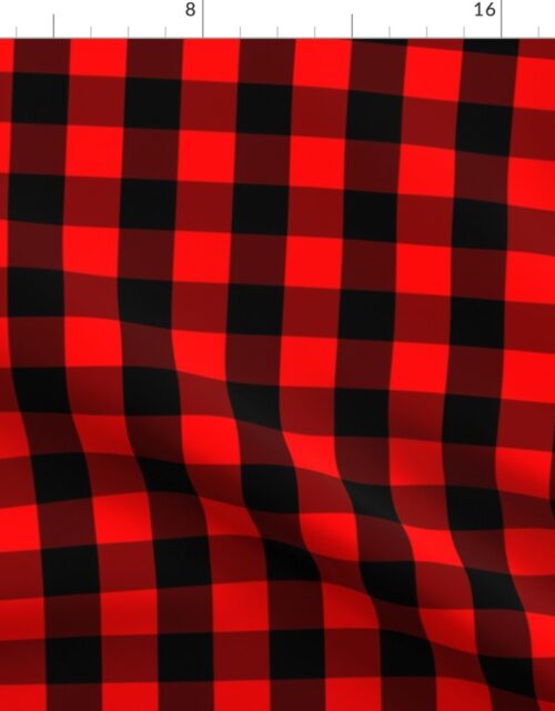 Mini Red and Black Buffalo Check Plaid Tartan Fabric
