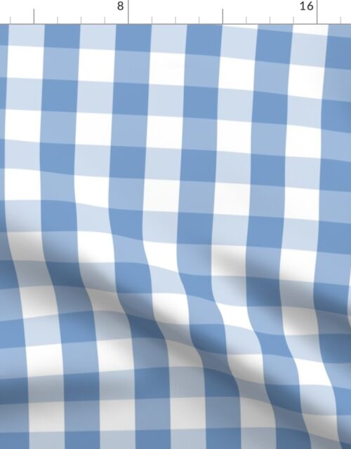 Classic Pale Blue Pastel Gingham Check Fabric
