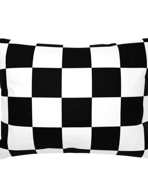 Large Black and White Check Standard Pillow Sham