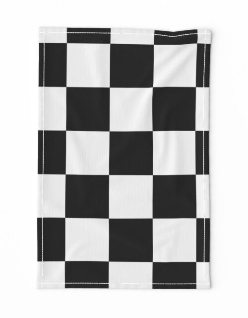 Large Black and White Check Tea Towel
