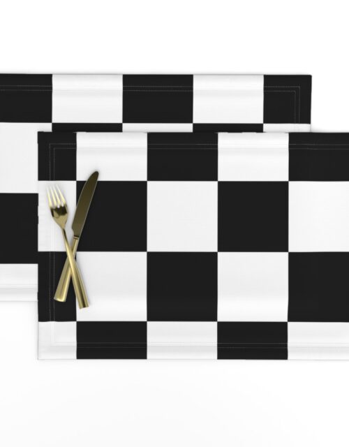 Large Black and White Check Placemats