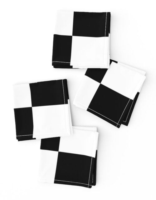 Large Black and White Check Cocktail Napkins