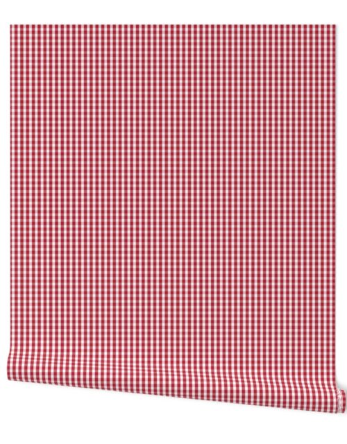 USA Flag Red and White Gingham Checked Wallpaper