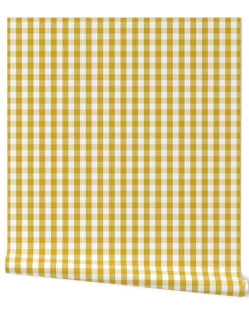Primrose Yellow Mini Gingham Check Plaid Wallpaper