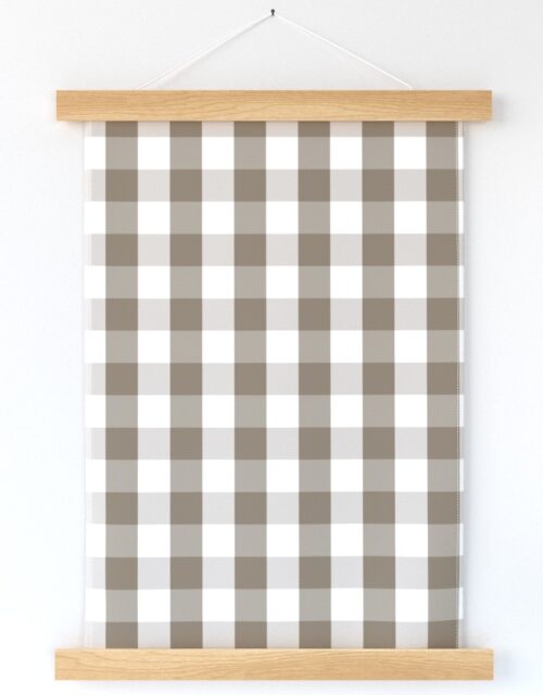 Mulch Brown Gingham Check Plaid Wall Hanging
