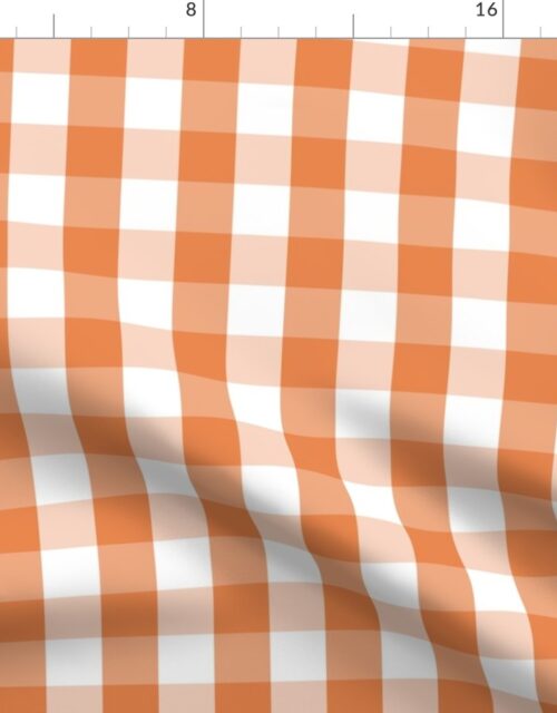 Nasturtium Orange Gingham Check Plaid Fabric