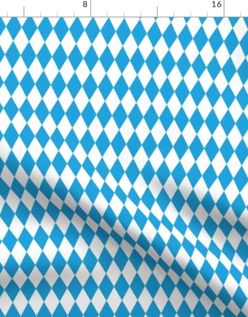 Oktoberfest Bavarian Blue and White Small Diagonal Diamond Pattern Fabric