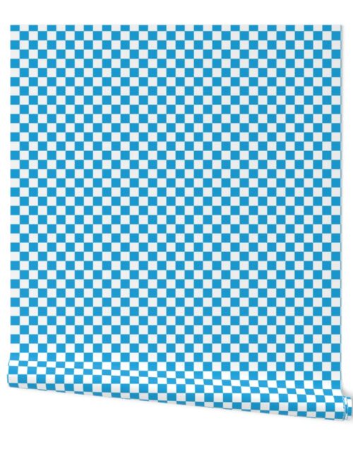 Oktoberfest Bavarian Blue and White Checkerboard Wallpaper