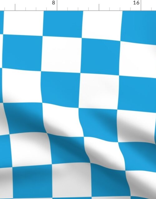 Oktoberfest Bavarian Large Blue and White Checkerboard Fabric