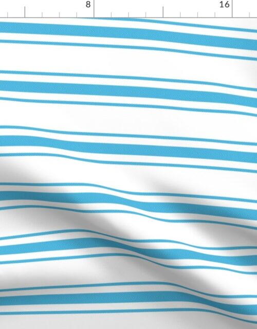 Oktoberfest Bavarian Blue and White Large Mattress Ticking Stripes Fabric