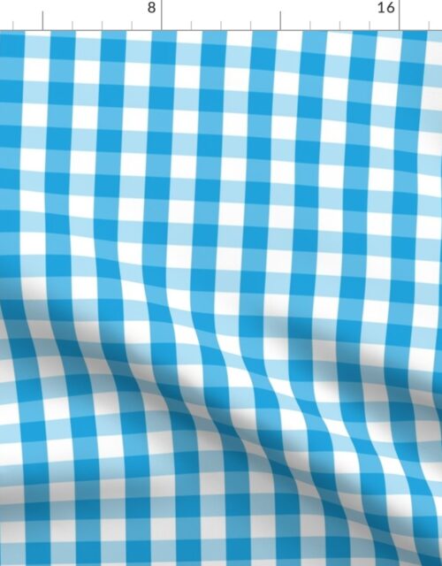 Oktoberfest Bavarian Blue and White Gingham Check Fabric