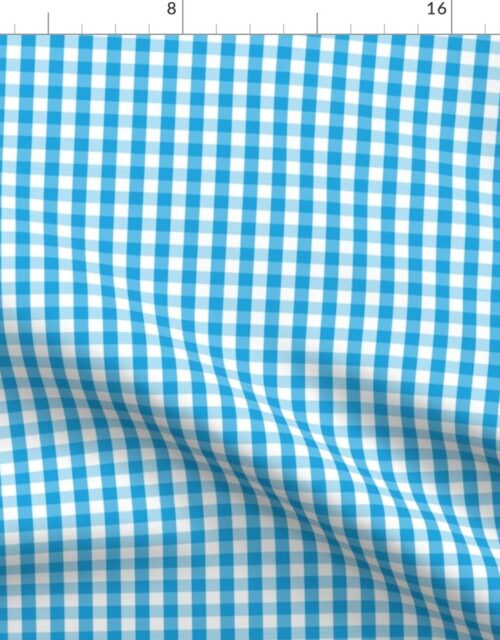 Oktoberfest Bavarian Blue and White Small Gingham Check Fabric