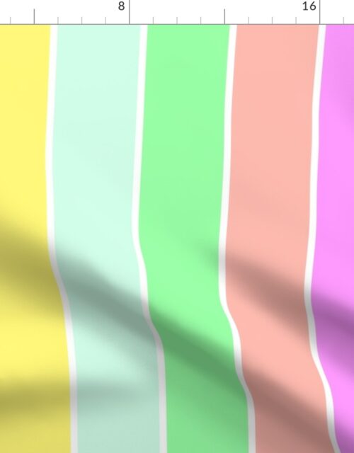 Pastel Rainbow Sorbet Deck Chair Stripes Fabric
