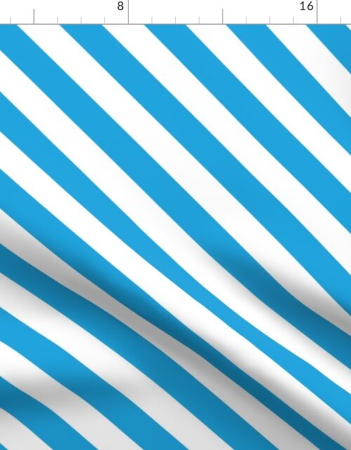 Oktoberfest Bavarian Blue and White Small Candy Cane Stripes Fabric