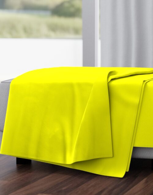Bright Fluorescent Yellow Neon Throw Blanket