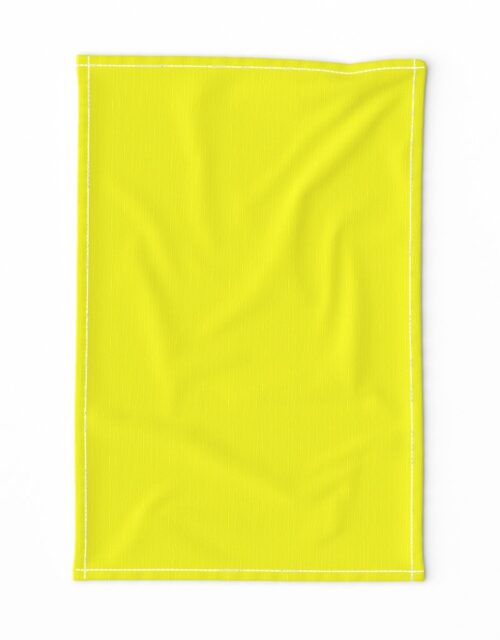 Bright Fluorescent Yellow Neon Tea Towel