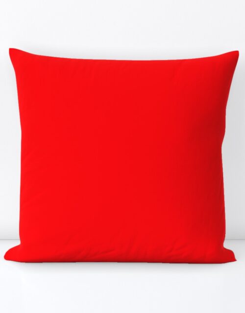 Bright Fluorescent Fireball Red Neon Square Throw Pillow