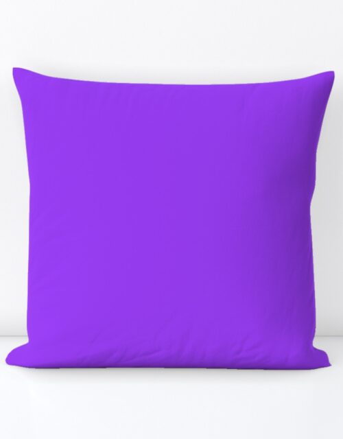 Bright Fluorescent Day glo Purple Neon Square Throw Pillow