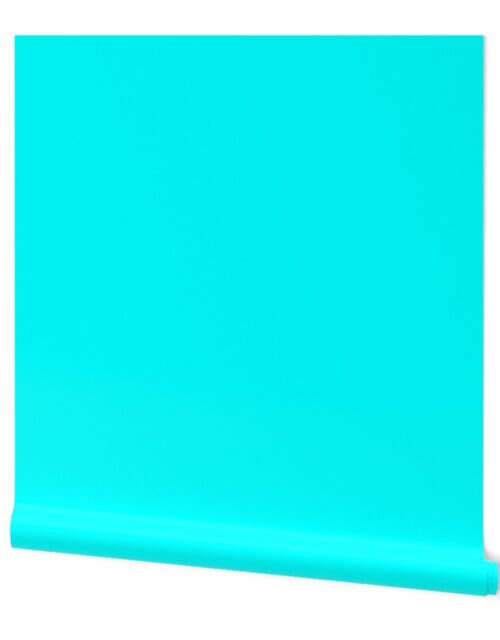 Bright Neon Aqua Blue Solid Coordinate Wallpaper