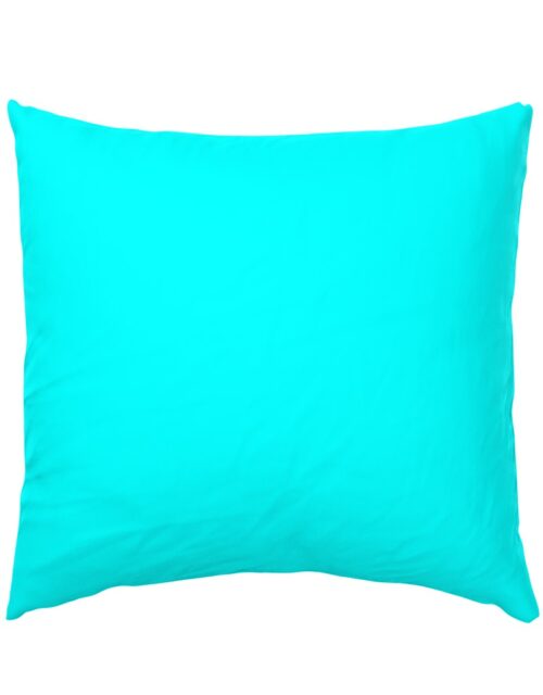 Bright Neon Aqua Blue Solid Coordinate Euro Pillow Sham