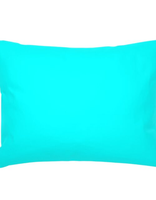 Bright Neon Aqua Blue Solid Coordinate Standard Pillow Sham