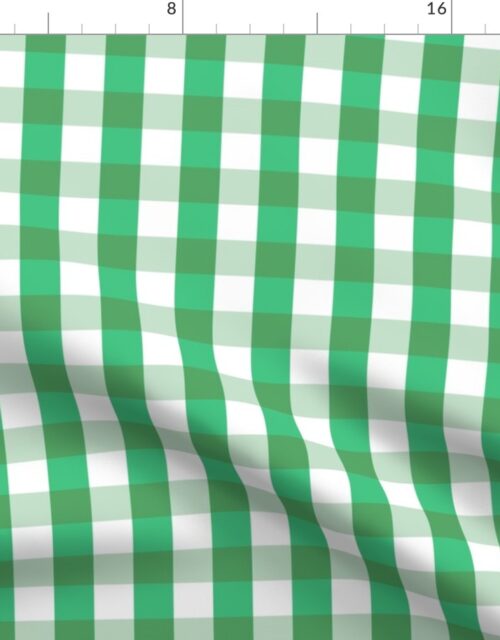 Garden Green and White Gingham Check Fabric