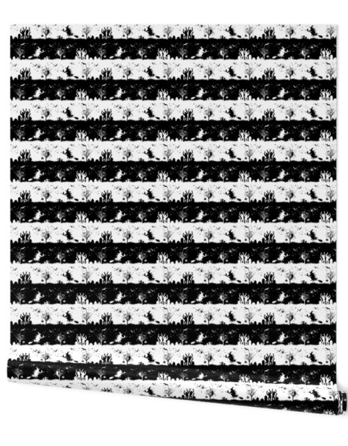 Black and White Halloween Nightmare Stripes Wallpaper