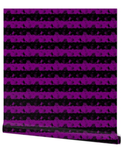 Black and Purple Halloween Zombie Stripes Wallpaper