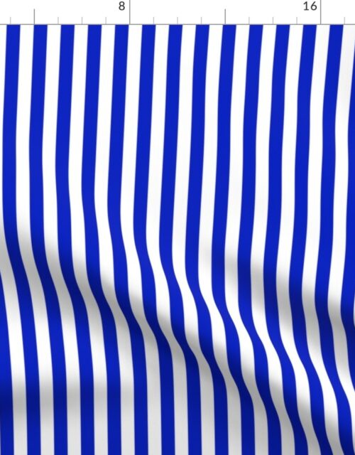 1/2″ Vertical Cobalt Blue and White Stripe Fabric