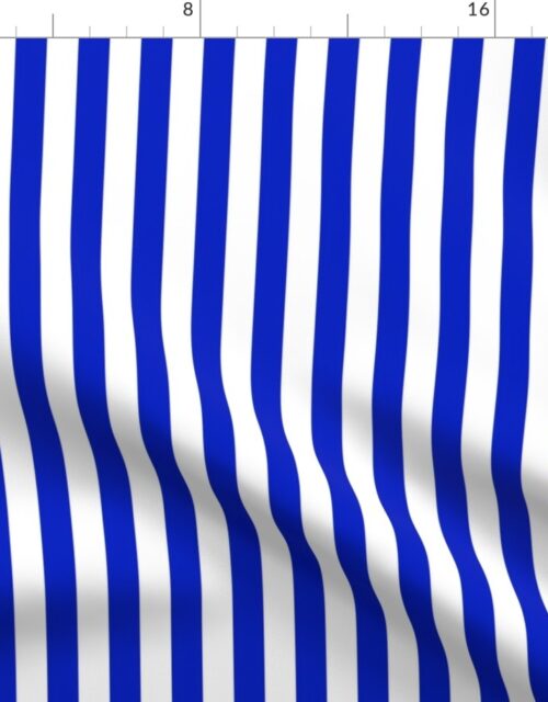 3/4″ Vertical Cobalt Blue and White Stripe Fabric