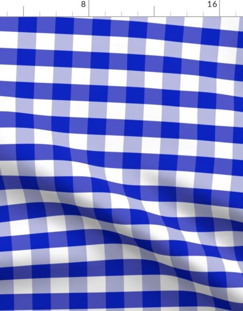 1″ Cobalt Blue and White Gingham Check Fabric