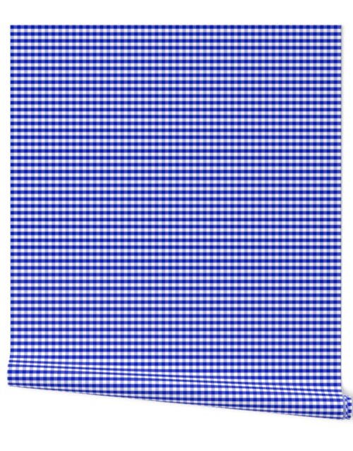 1/4″ Cobalt Blue and White Gingham Check Wallpaper