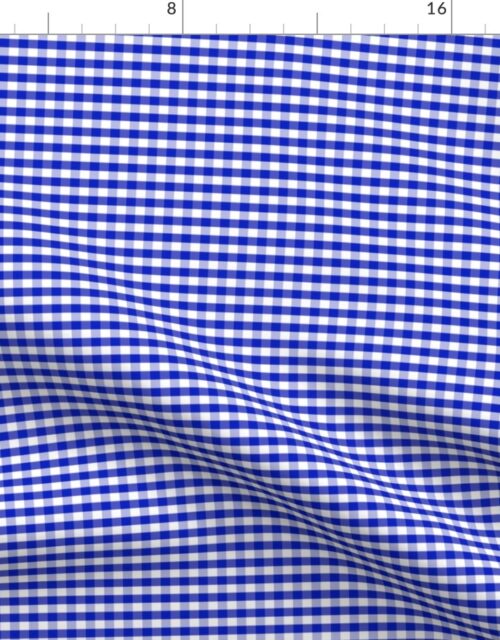 1/4″ Cobalt Blue and White Gingham Check Fabric