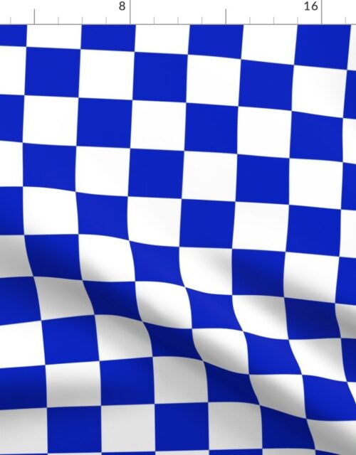 2″ Cobalt Blue and White Checkerboard Squares Fabric