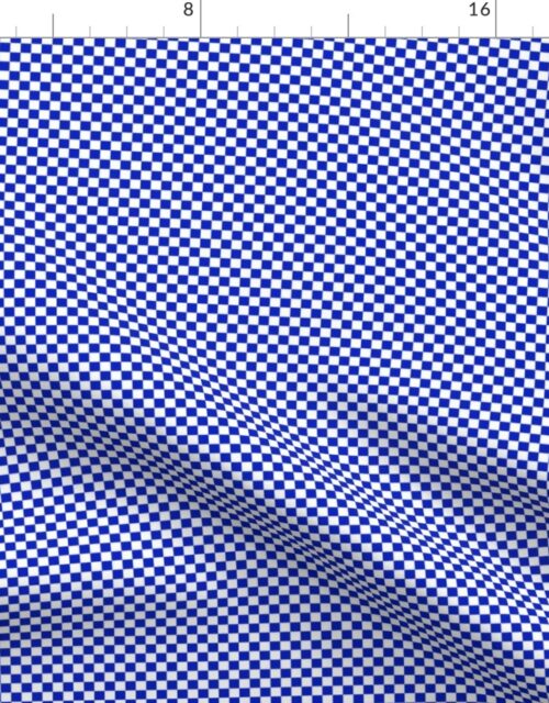 1/4″ Cobalt Blue and White Checkerboard Squares Fabric